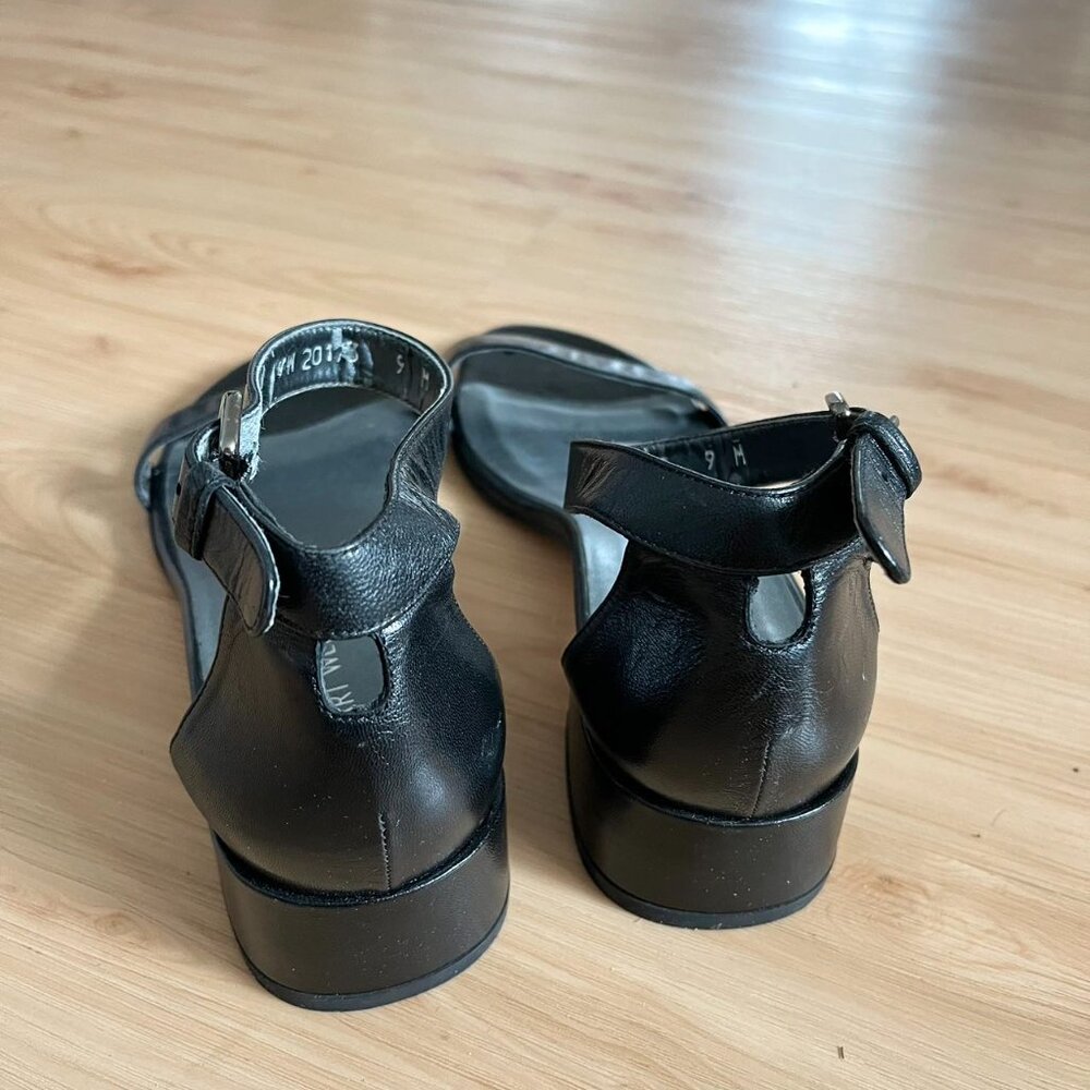 Stuart Weitzman Simple Ii Block Heel Leather Sand… - image 8